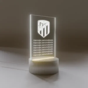 Lámpara Base Led Personalizable Escudo Atletico de Madrid