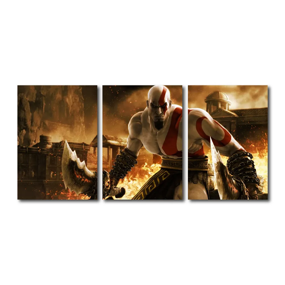 Cuadro Triptico Decorativo God of War Dideco DIDCUTRIP-V10