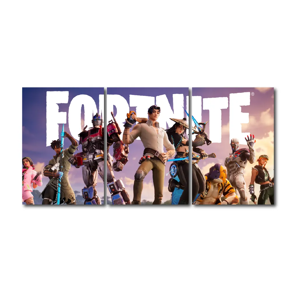 Cuadro Triptico Decorativo Fortnite Dideco DIDCUTRIP-V12
