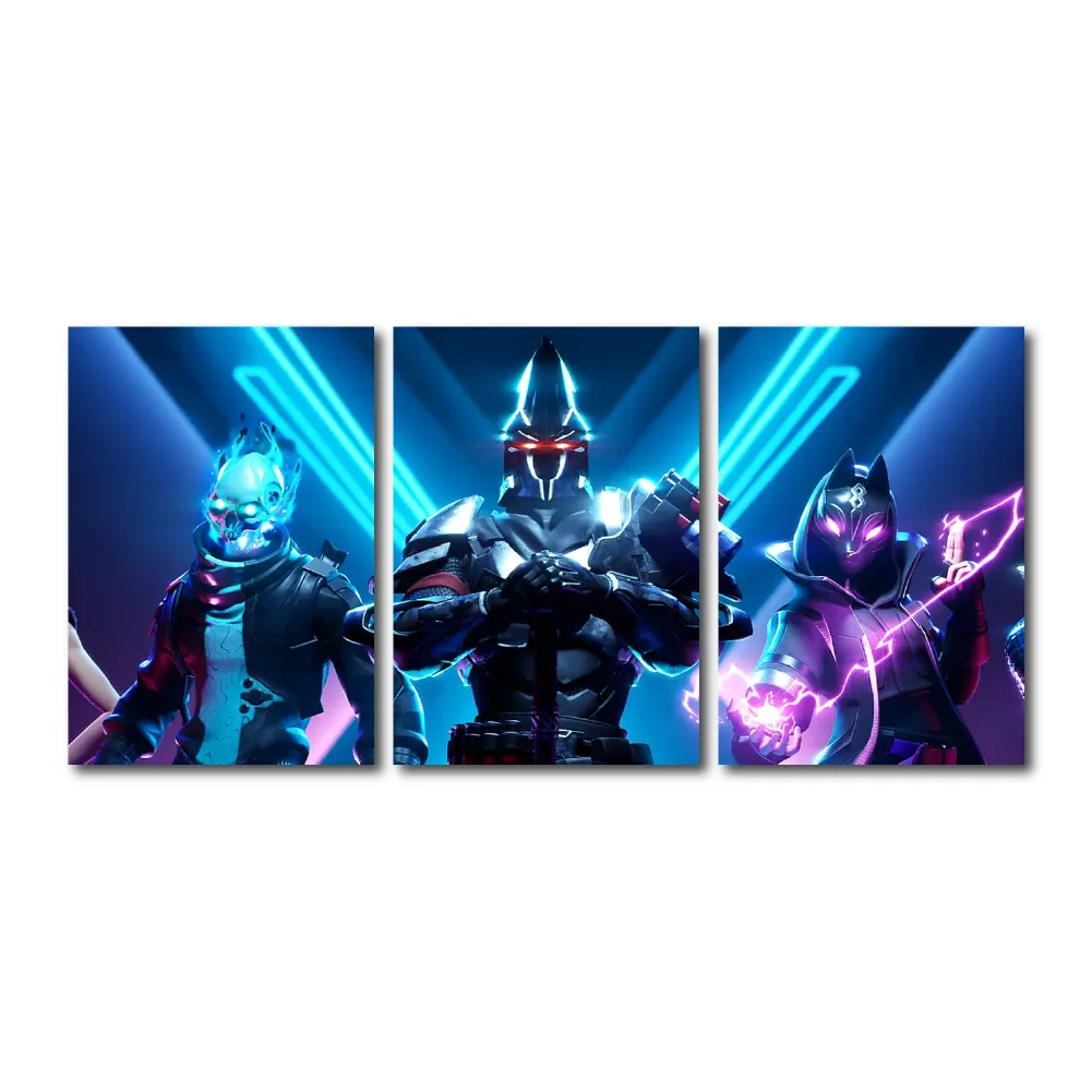 Cuadro Triptico Decorativo Fortnite Dideco DIDCUTRIP-V14