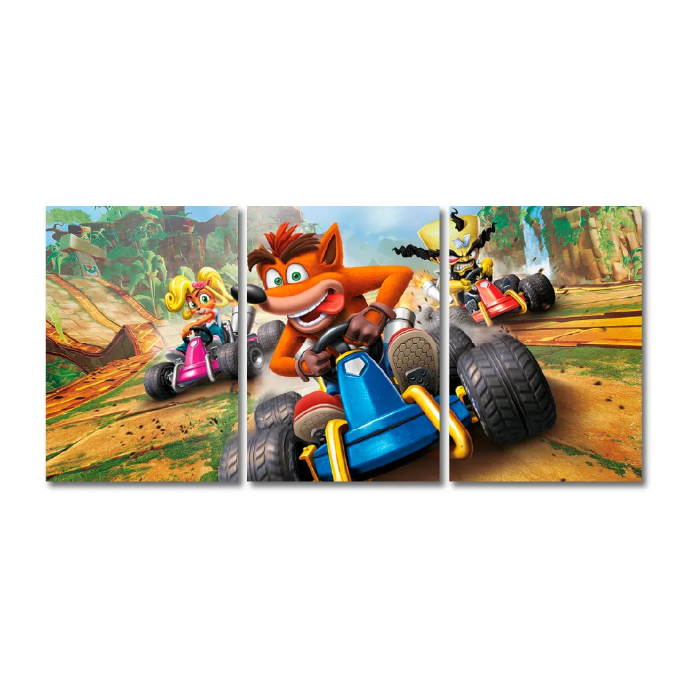 Cuadro Triptico Decorativo Crash Bandicot DIDCUTRIP-V7