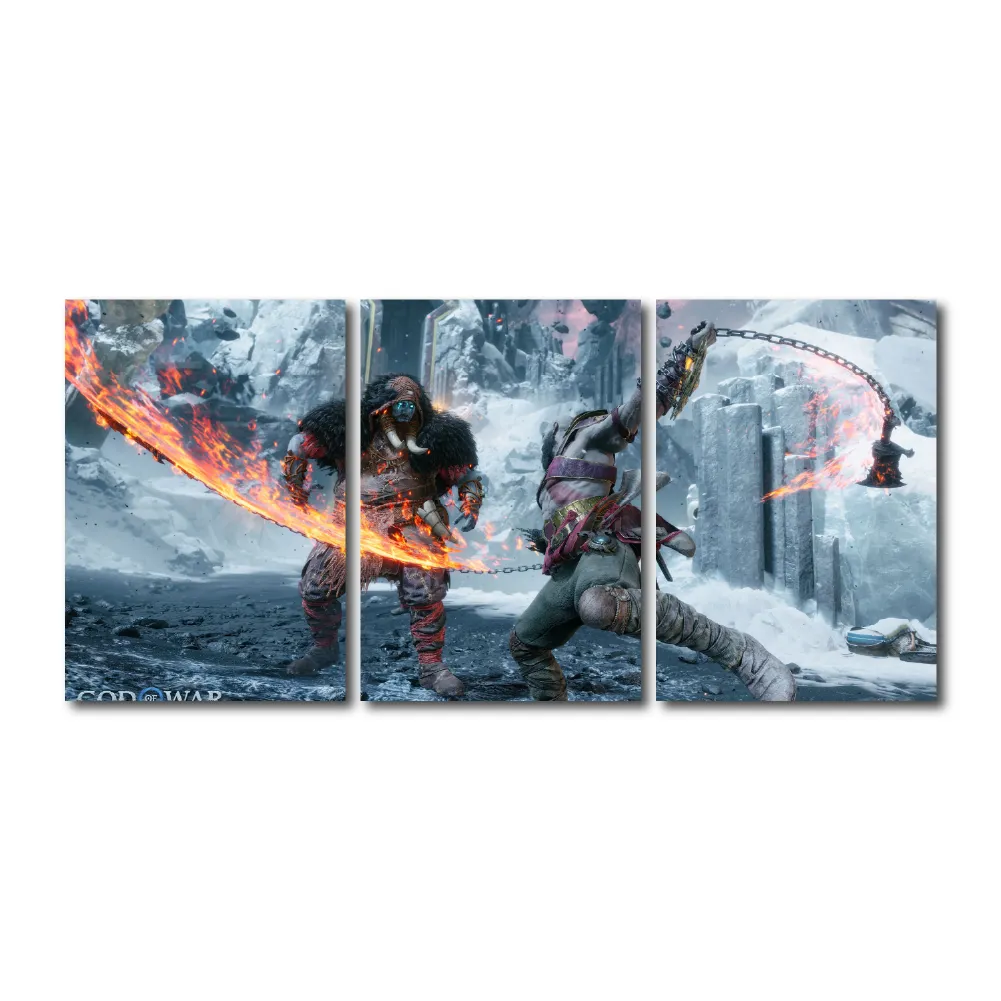 Cuadro Triptico Decorativo God of War Dideco DIDCUTRIP-V9