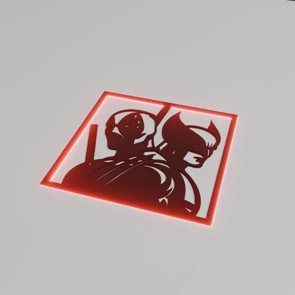 Cuadro Decorativo con Luz Led Dead Pool-Wolverine V277 - Image 2