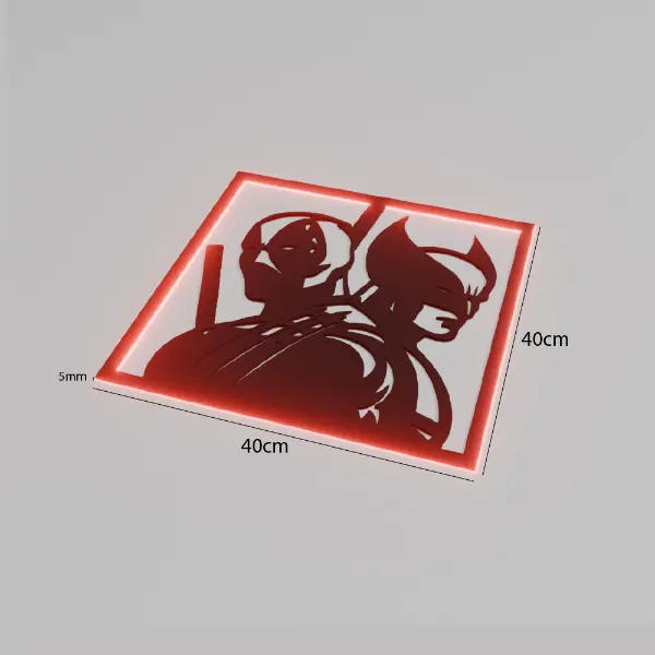 Cuadro Decorativo con Luz Led Dead Pool-Wolverine V277 - Image 3