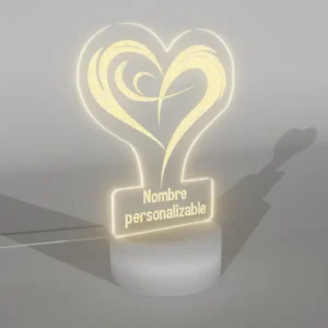 Lampara Base Led Personalizable con Corazon V300