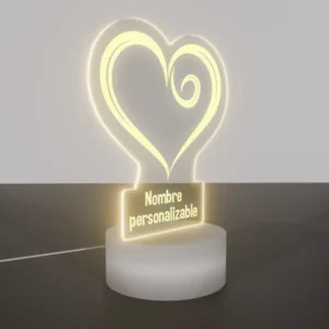 Lampara Base Led De Corazon Personalizable V302