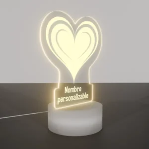 Lampara Base Led De Corazon Personalizable V303