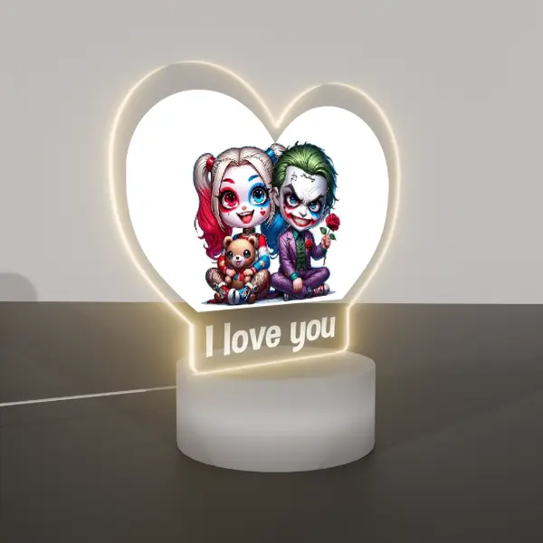Lampara Base Led Joker y Harley Quinn V311