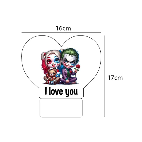 Lampara Base Led Joker y Harley Quinn V311 - Image 2