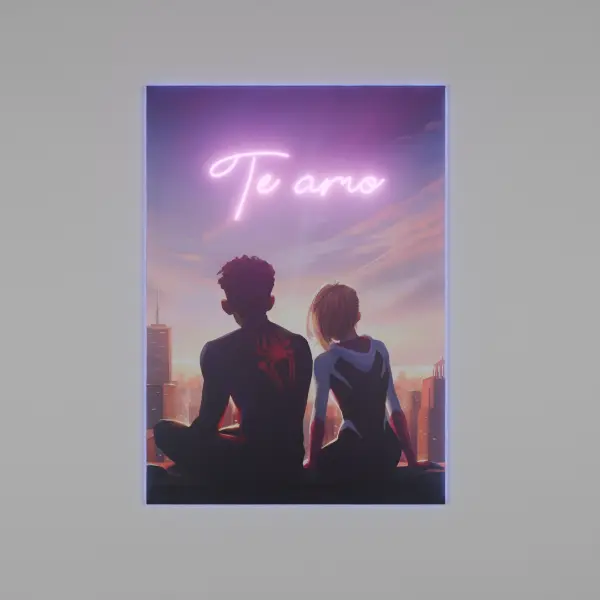 Cuadro Decorativo con Luces Sipderman V318