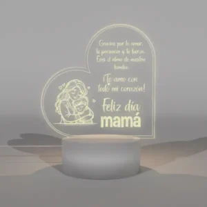 Lampara Base Led Mensaje Con Corazon Madre V336