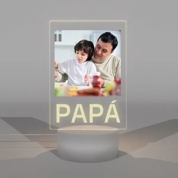Lámpara Base Led Imagen Personalizable Papá V339