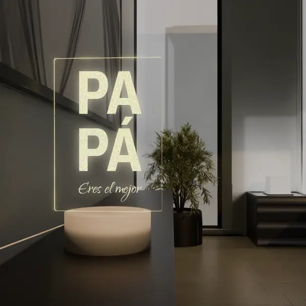 Lámpara Base Led Mensaje Papá V340 - Image 5