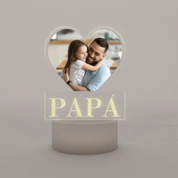 Lámpara Base Led Imagen Personalizable Papá V343